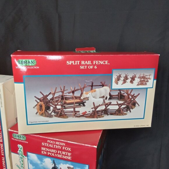 Vintage Christmas Village Accessories With Original Box Set Of 3 Lemax 1990s - Picture 10 of 16